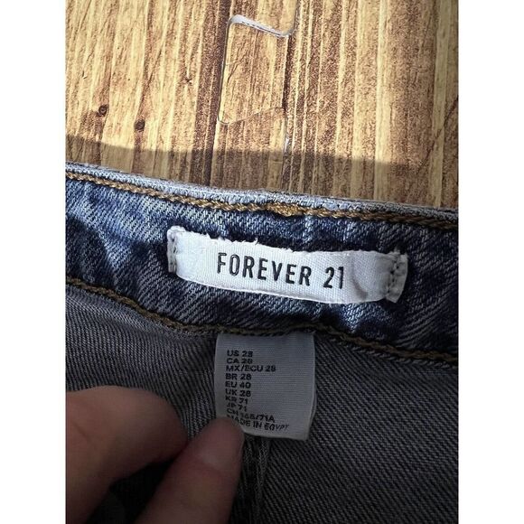 Forever 21 Womens Jeans Button Fly High Rise Straight Leg Blue Denim - Picture 4 of 10